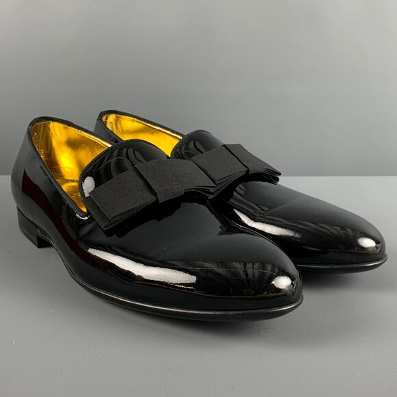 BALLY Size 11 Black Solid Leather Slip On Loafers - Picture 1 of 10
